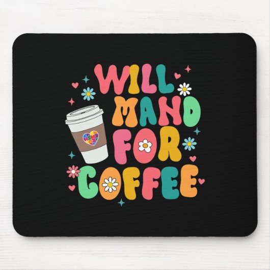 Aby Sped Autismus Awareness Coffee Lover wird Mand Mousepad (Vorne)