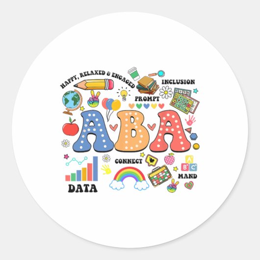 Aby Therapist Verhaltensanalyst Autismus Therapie Runder Aufkleber (Vorderseite)