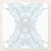 Abyss Abstract Navy Blue Gold White Fluid Art Glasuntersetzer (Rückseite)