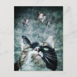 Abyss cat Postcard Postkarte