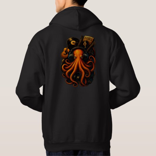 Abyss Kraken – Glowing Steampunk Octopus Hoodie (Rückseite)
