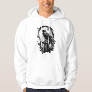 Abyssal Gaze Heavy Metal Raben-Schädel-Kapuzenpull Hoodie