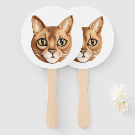 Abyssinian Cat 3D Inspiriert Fächer (Vorne und Hinten)
