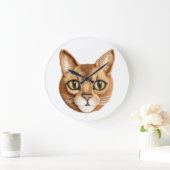 Abyssinian Cat 3D Inspiriert Große Wanduhr (Zuhause)