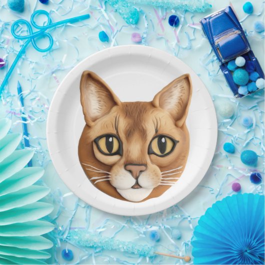 Abyssinian Cat 3D Inspiriert Pappteller (Party)