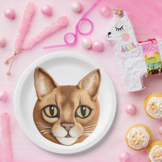 Abyssinian Cat 3D Inspiriert Pappteller (Party)