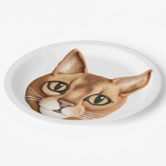 Abyssinian Cat 3D Inspiriert Pappteller (Schrägansicht)