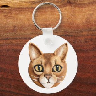 Abyssinian Cat 3D Inspiriert Schlüsselanhänger