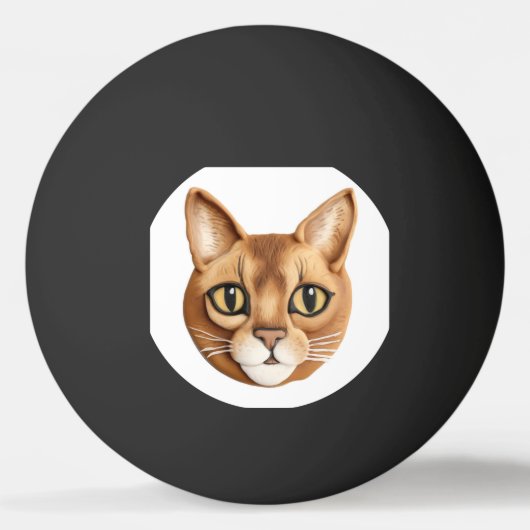 Abyssinian Cat 3D Inspiriert Tischtennisball (Vorderseite)