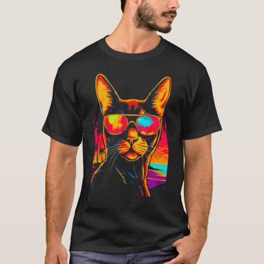 Abyssinian Cat Beach Party T-Shirt (Vorderseite)