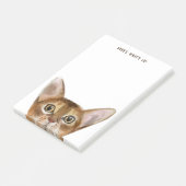 Abyssinian Cat | Bearbeitbarer Text | Hier ist, wa Post-it Klebezettel (angewinkelt)