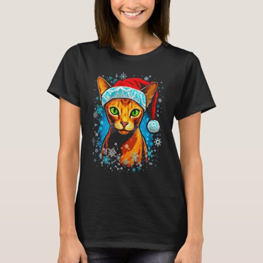 Abyssinian Cat Christmas 1 T-Shirt (Vorderseite)
