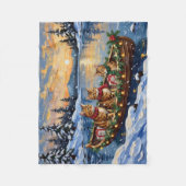 Abyssinian Cat Christmas Boat Holiday Fleecedecke (Vorderseite)