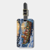 Abyssinian Cat Christmas Boat Holiday Gepäckanhänger (Vorderseite vertikal)