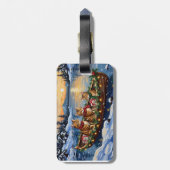 Abyssinian Cat Christmas Boat Holiday Gepäckanhänger (Rückseite vertikal)