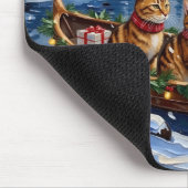 Abyssinian Cat Christmas Boat Holiday Mousepad (Ecke)