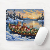 Abyssinian Cat Christmas Boat Holiday Mousepad (Mit Mouse)