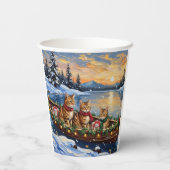 Abyssinian Cat Christmas Boat Holiday Pappbecher (Rückseite)