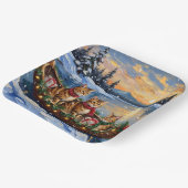 Abyssinian Cat Christmas Boat Holiday Pappteller (Gewinkelt)