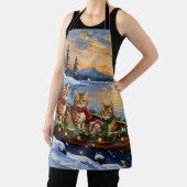 Abyssinian Cat Christmas Boat Holiday Schürze (InSitu)