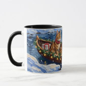 Abyssinian Cat Christmas Boat Holiday Tasse (Links)
