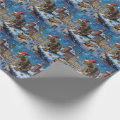 Abyssinian Cat Christmas Market Spy Holiday Geschenkpapier (Ecke)