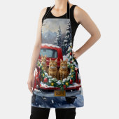 Abyssinian Cat Christmas Red Truck Holiday Schürze (InSitu)