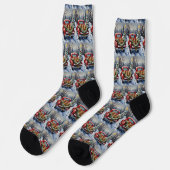 Abyssinian Cat Christmas Red Truck Holiday Socken (Linkes Detail)