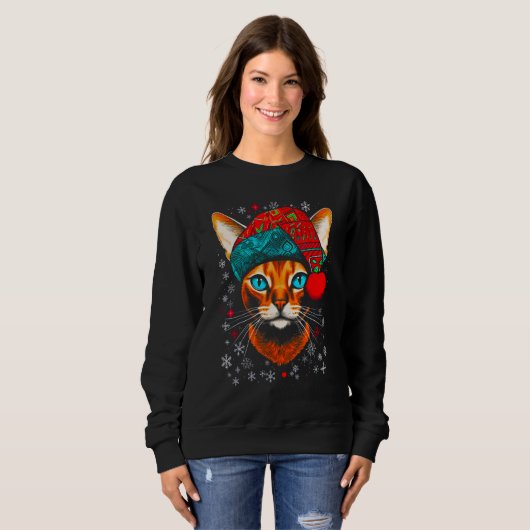 Abyssinian Cat Christmas Sweatshirt (Vorne ganz)