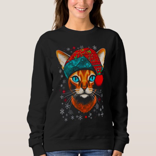 Abyssinian Cat Christmas Sweatshirt (Vorderseite)
