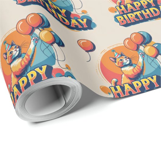 Abyssinian Cat Colorful Geschenkpapier (Rolleneckpunkt)