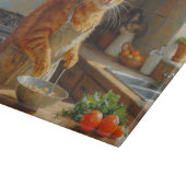 Abyssinian Cat Cooking in Kitchen Schneidebrett (Ecke)