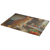 Abyssinian Cat Cooking in Kitchen Schneidebrett (Ecke)