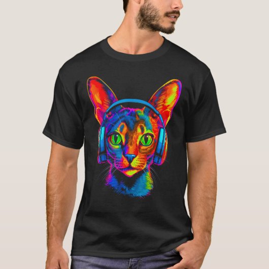 Abyssinian Cat DJ Festival T-Shirt (Vorderseite)