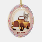 Abyssinian Cat Driving Car Ornament (Rechts)