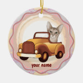 Abyssinian Cat Driving Car Ornament (Vorne)