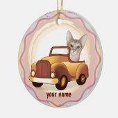 Abyssinian Cat Driving Car Ornament (Links)