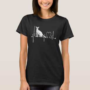 Abyssinian Cat Heartbeat Ekg I Liebe My Abyssinia T-Shirt