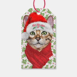 Abyssinian Cat Ho Ho Ho Weihnachtsmannmütze Meowy  Geschenkanhänger