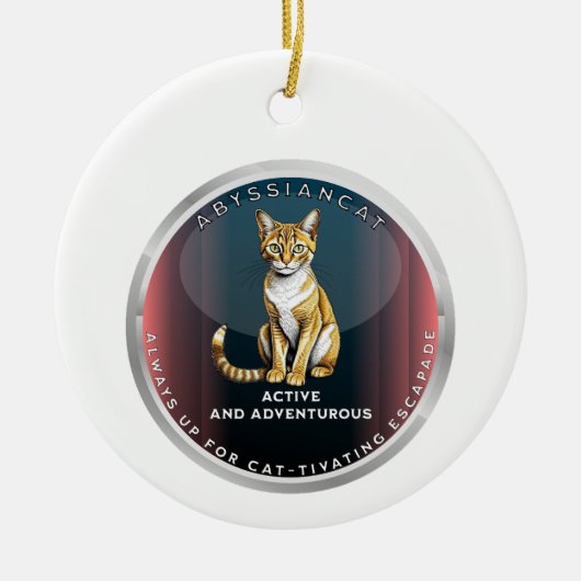 Abyssinian Cat Keramik Ornament (Vorne)