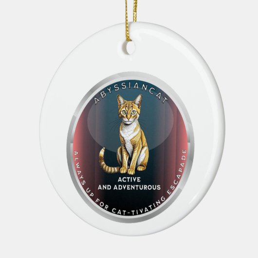 Abyssinian Cat Keramik Ornament (Links)