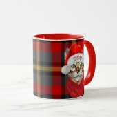 Abyssinian Cat Lover Karierte Weihnachten Tasse (VorderseiteRechts)
