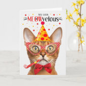 Abyssinian Cat MEOWvelous Birthday Karte (Gelbe Blume)