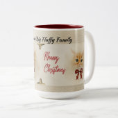 Abyssinian Cat Meowy Christmas Zweifarbige Tasse (VorderseiteRechts)