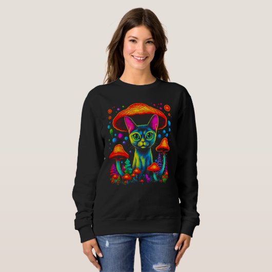 Abyssinian Cat Mushroom Sweatshirt (Vorne ganz)