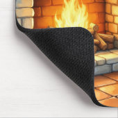 Abyssinian Cat Sitting by Fireplace with Christmas Mousepad (Ecke)