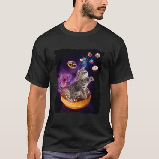 Abyssinian Cat Space Donuts Kitty in Space Kid T-Shirt (Vorderseite)