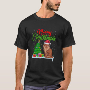 Abyssinian Cat Weihnachtsbaum Lichter Funny Xmas C T-Shirt