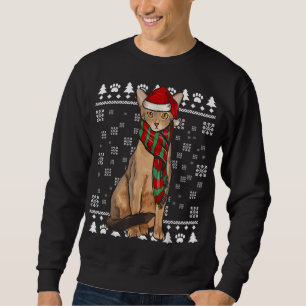 Abyssinian Cat Weihnachtsmannmütze Weihnachten Wei Sweatshirt