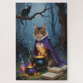 Abyssinian Cat Whimsical Halloween Malerei Puzzle (Vertikal)